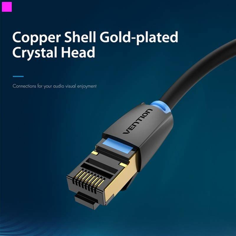 Фото - Кабель патч-корд Vention CAT 8 SFTP Ethernet, 2 m Black (IKABH)
