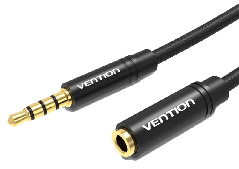 Кабель 3.5 мм - 3.5 мм Vention Audio 1 m Black (BHBBF)