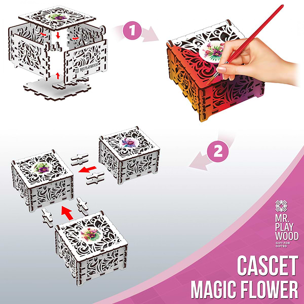 Фото - 3D пазли Mr.Playwood Шкатулка "Чарівна квітка" (10801)