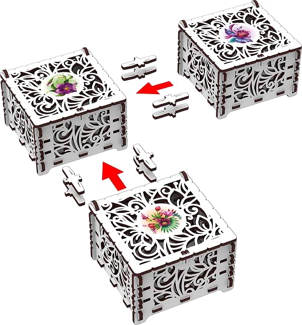 Фото - 3D пазли Mr.Playwood Шкатулка "Чарівна квітка" (10801)