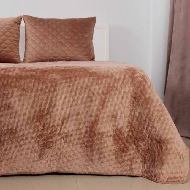 Фото - Покрывало двуспальное ТЕП VELOUR 220х240 см Капучино/Звездочка (4-00517_31708)