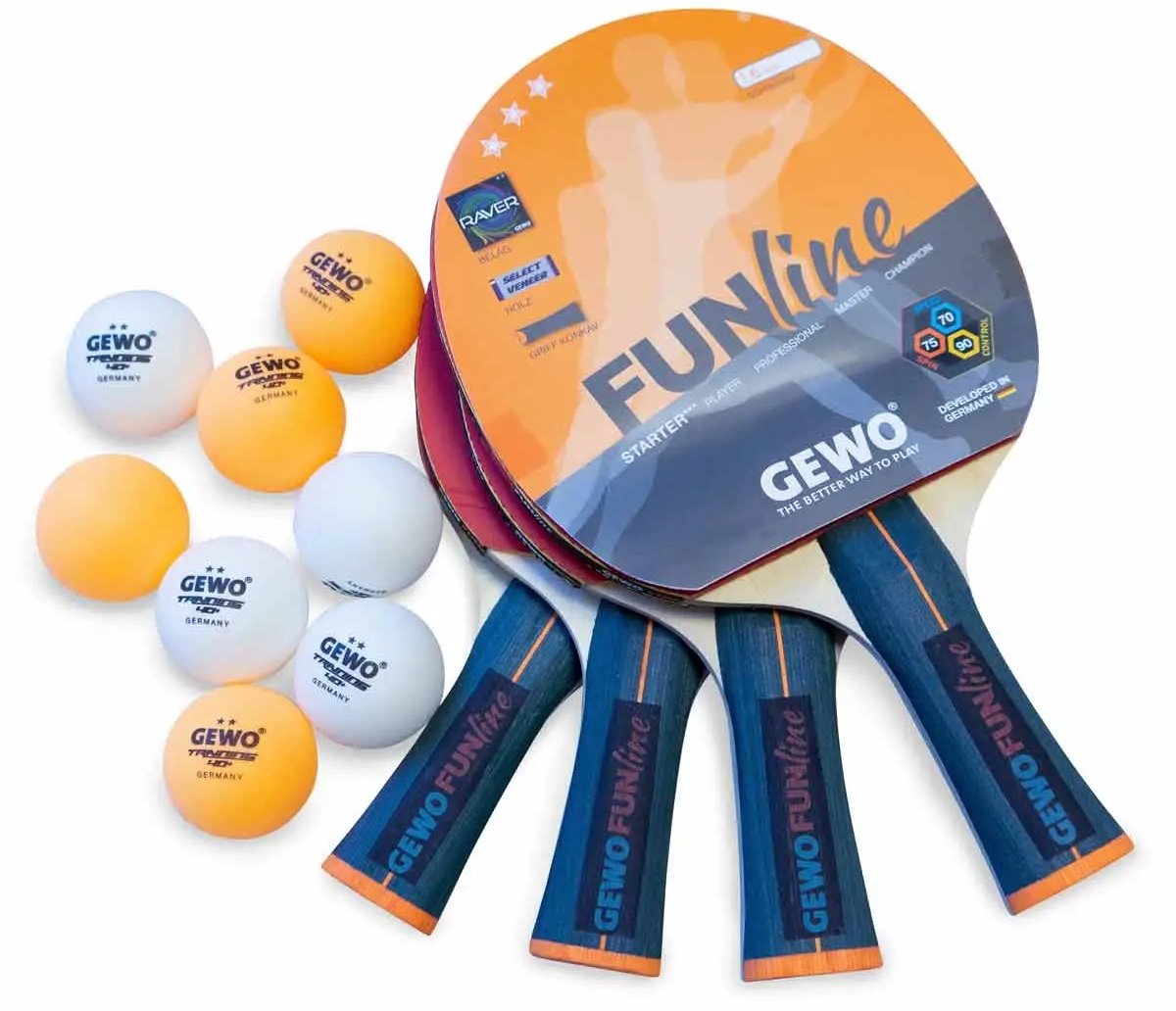 Набор для настольного тенниса Gewo Family & Friends 4 Bats 8 Balls (97010000)