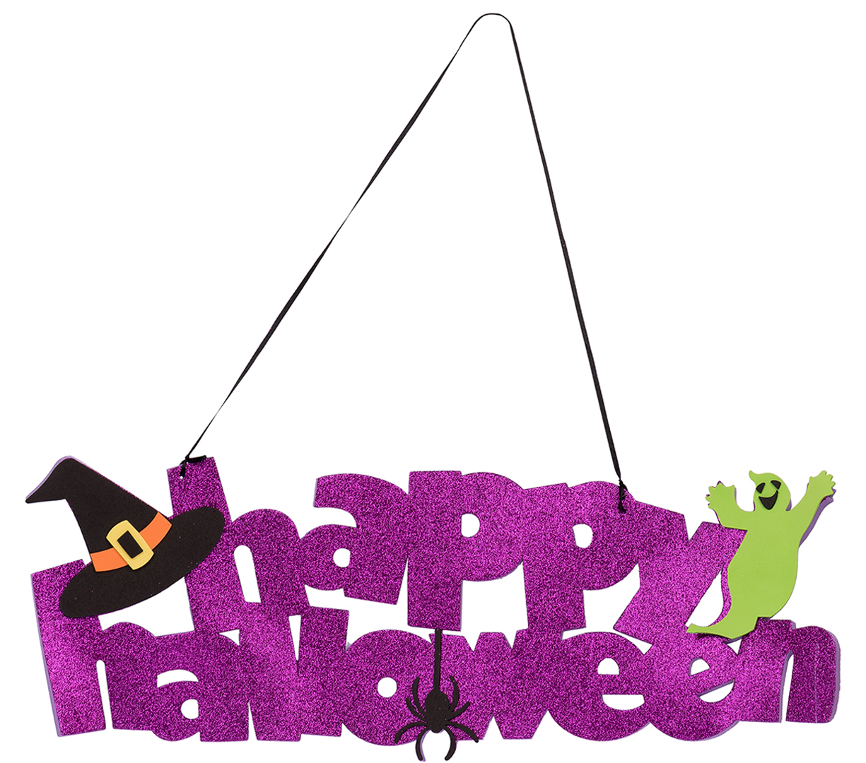 Декор Halloween YES! Fun "Happy Halloween", 61*20 см, гліттер (973705) - Фото 1