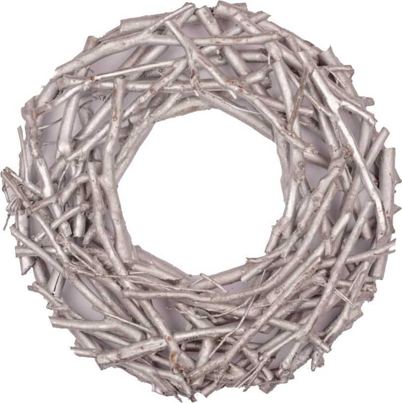 Вінок декоративний ротанг YES! Fun Срібний d-30 см (974244)