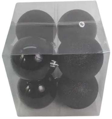 Набор ёлочных игрушек Novogod'ko 8 см 8 шт. черный (974416) - Фото 1