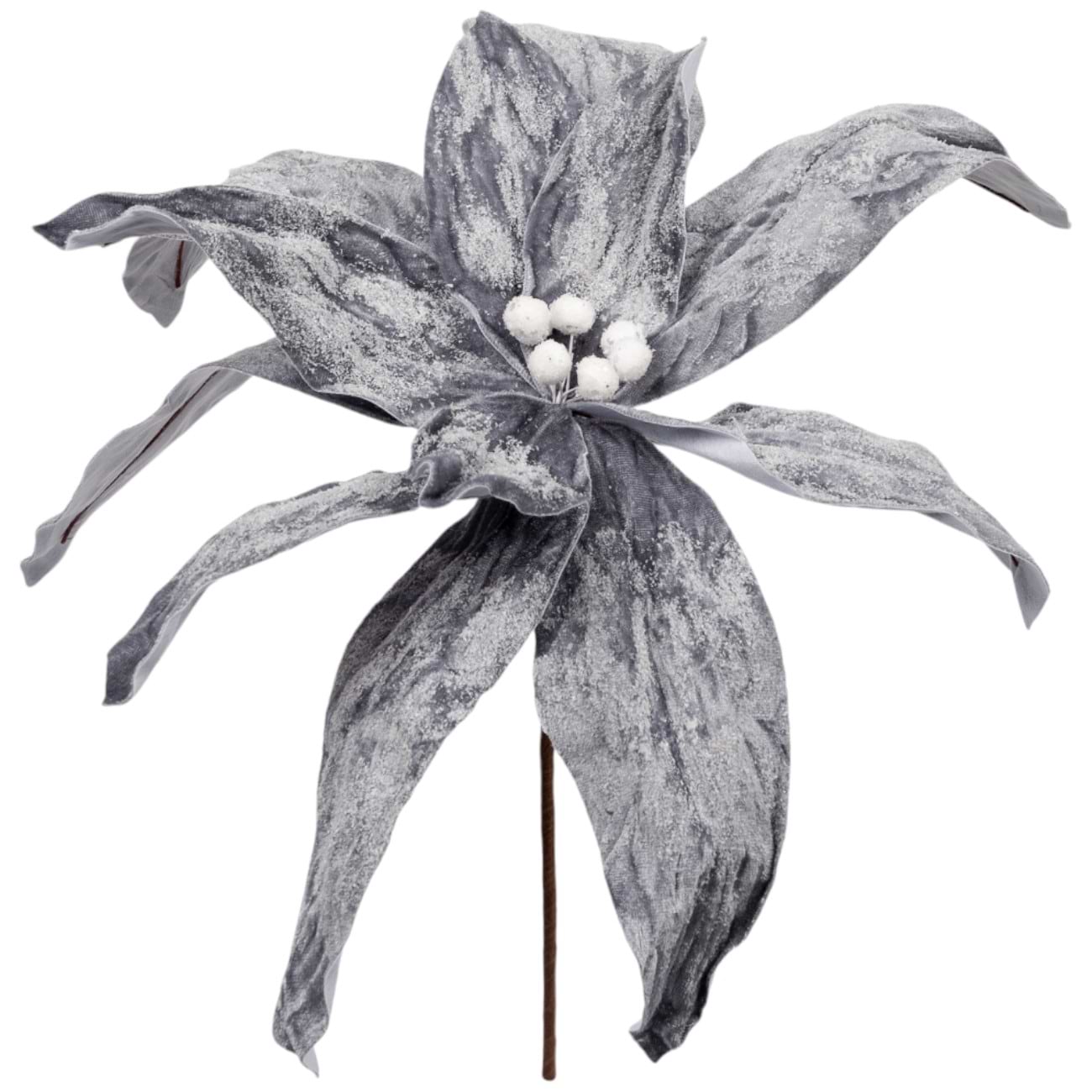 Декор New Year YES! Fun Квітка Пуансеттія 42 см (974821)