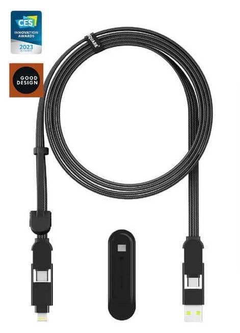Фото - Кабель синхронізації даних Rolling Square 6in1, inCharge XL 3 м Black (XLL01R)