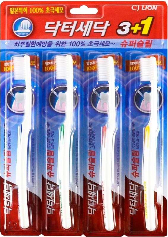 Зубная щетка Lion Dr.Sedoc Super для слабых десен, 3 + 1шт. (8806325602996)