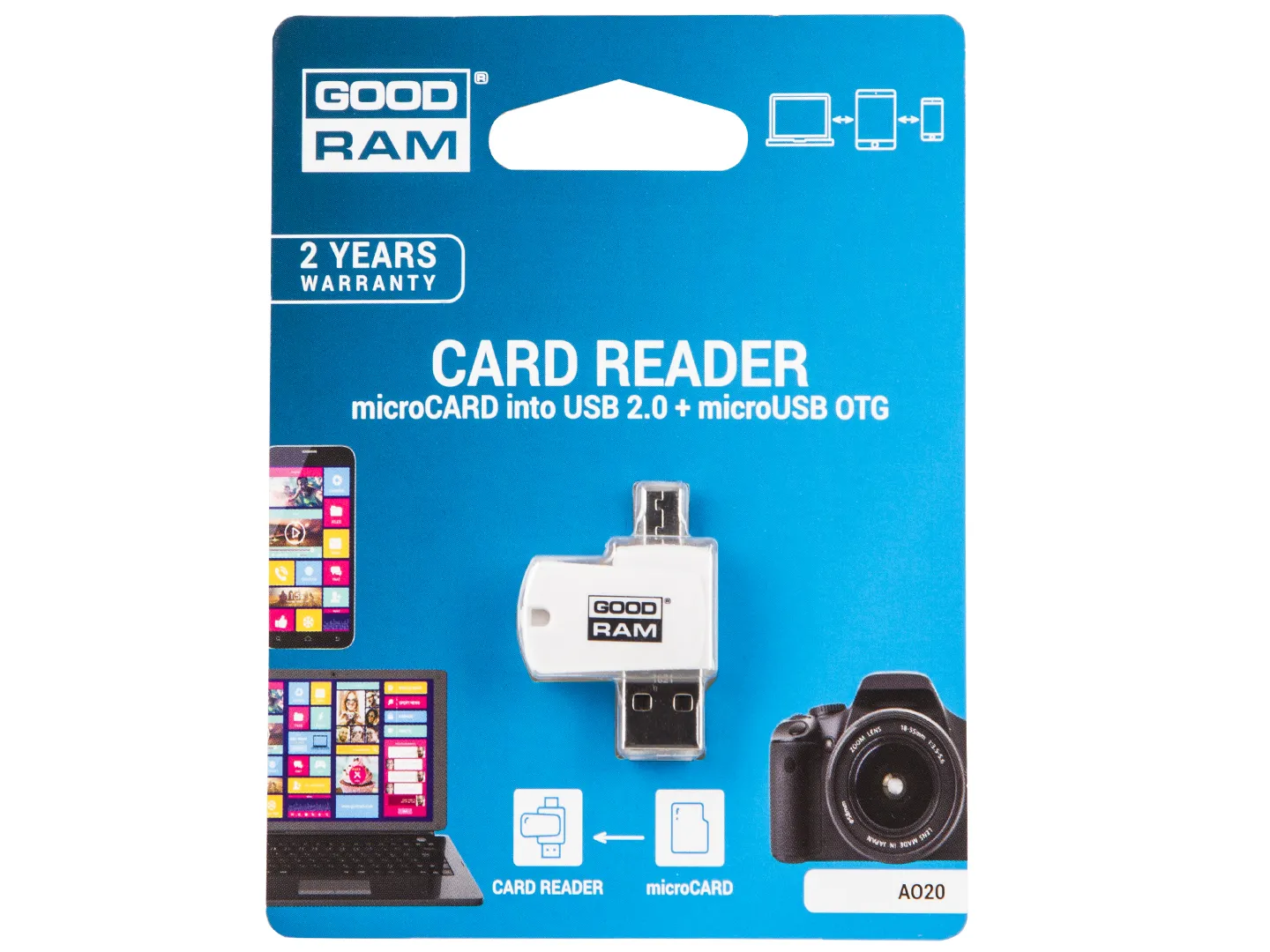 Кардрідер Goodram USB microSD (AO20-MW01R11) - Фото 1