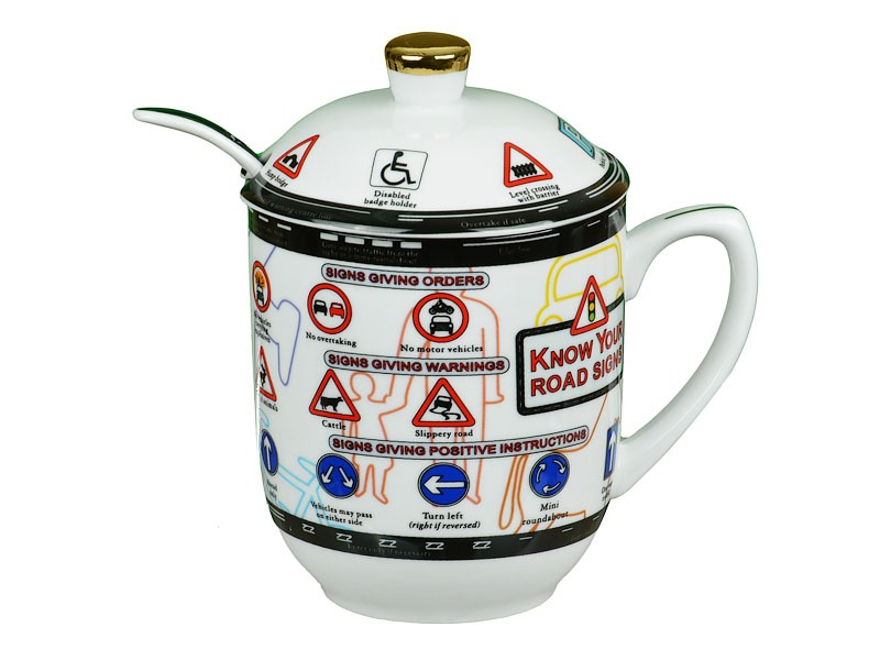 Чашка Lefard Дорожные знаки с ложкой 300 мл (985-039)