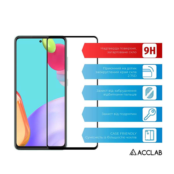 Фото - Захисне скло для смартфону ACCLAB Full Glue for Samsung Galaxy A52 SM-A525 Black (1283126510540)