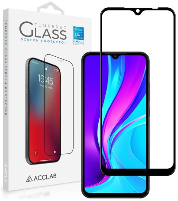 Захисне скло для смартфону ACCLAB Full Glue for Xiaomi Redmi 9A/9С Black (1283126508820) - Фото 1