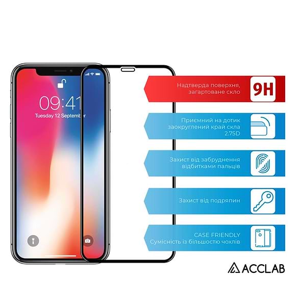 Фото - Захисне скло для смартфону ACCLAB Full Glue for Apple iPhone 11/XR Black (1283126508196)