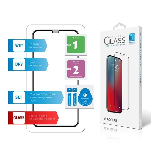 Фото - Захисне скло для смартфону ACCLAB Full Glue for Apple iPhone 11/XR Black (1283126508196)