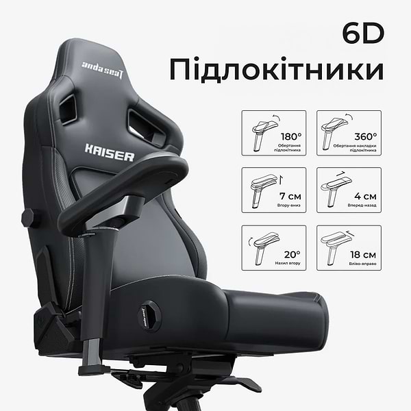 Фото - Крісло для геймерів Anda Seat Kaiser 4 V2 Size XL Gray Fabric (AD12YDDC-XLL-20-G-CF-03)