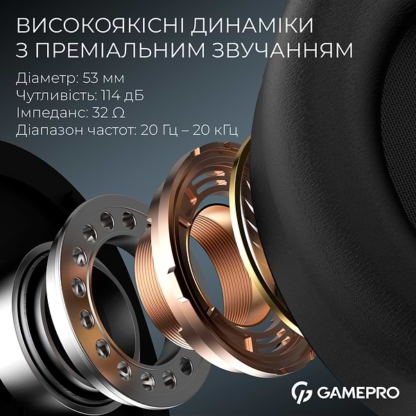Фото - Гарнітура дротова ігрова GamePro Asgard Skald Origin Black (HS850B)