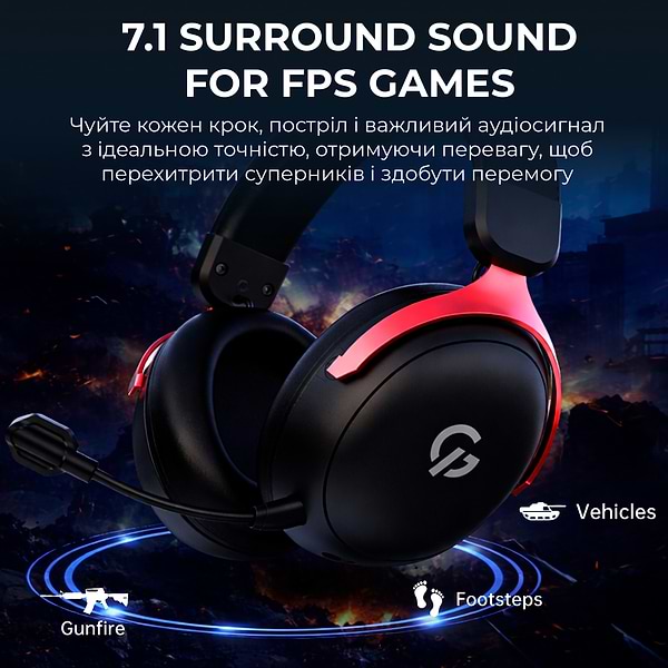 Фото - Гарнитура беспроводная игровая GamePro Asgard Freya Pro (HSW201BR)