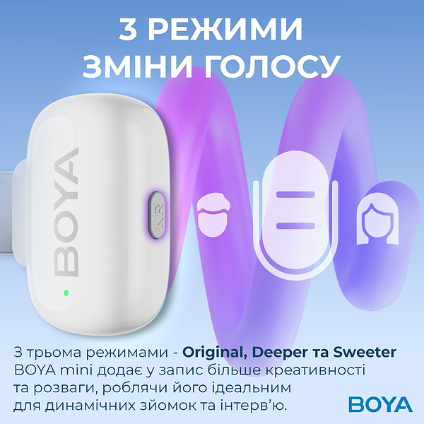 Фото - Мікрофон для смартфона Boya mini-13 Type-C/Lightning White
