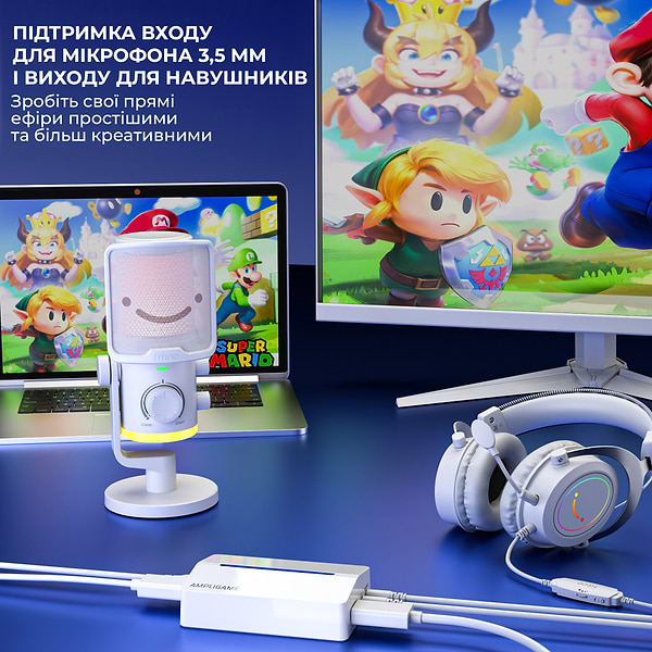 Фото - Пристрій захоплення відео Fifine V3W Game collection card white