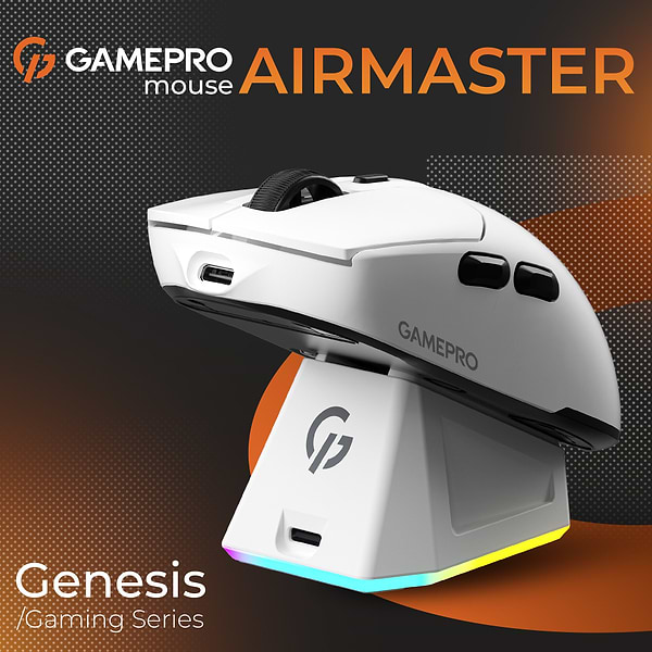 Фото - Мышь беспроводная игровая GamePro Genesis Airmaster Wireless/Bluetooth/USB PixArt PAW3311 Sensor White (GM167W)