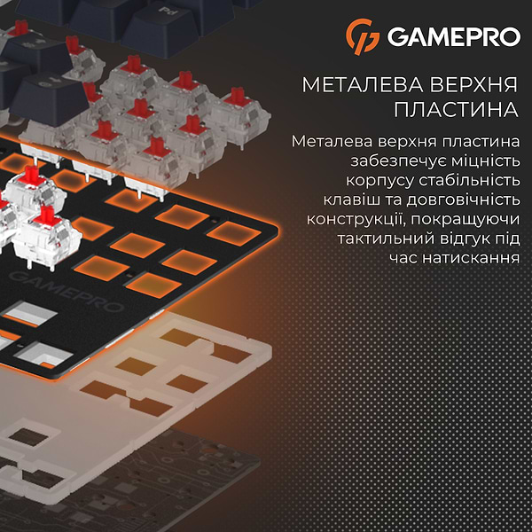 Фото - Клавіатура дротова GamePro Genesis Metallic Outemu Red Swithes USB Black (MK110B)