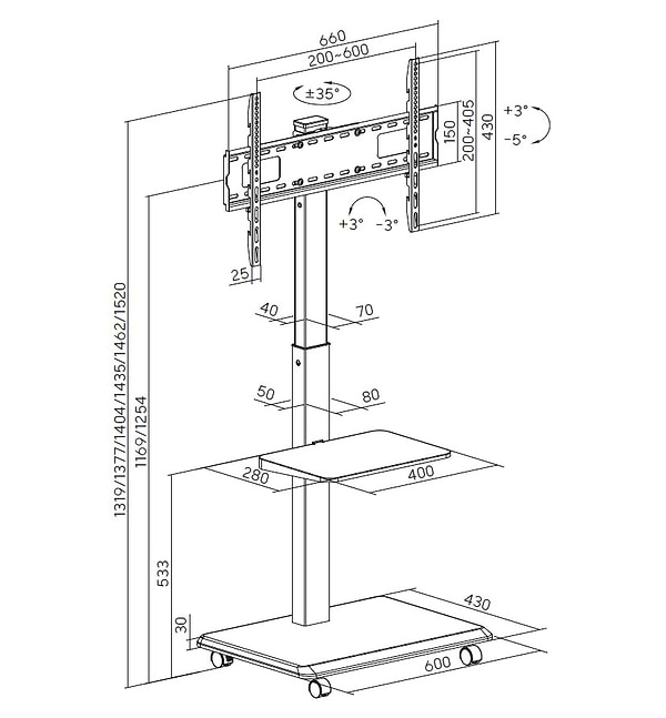 Фото - Кріплення для телевізора OfficePro TVS302B