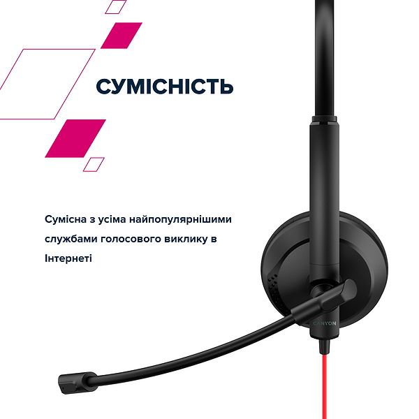 Фото - Гарнитура проводная Canyon HS-07 Black (CNS-HS07B)