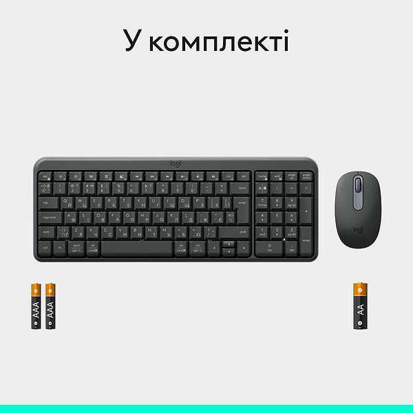 Фото - Клавіатура + миша бездротова Logitech MK250 Wireless Combo Graphite UKR (920-013823)