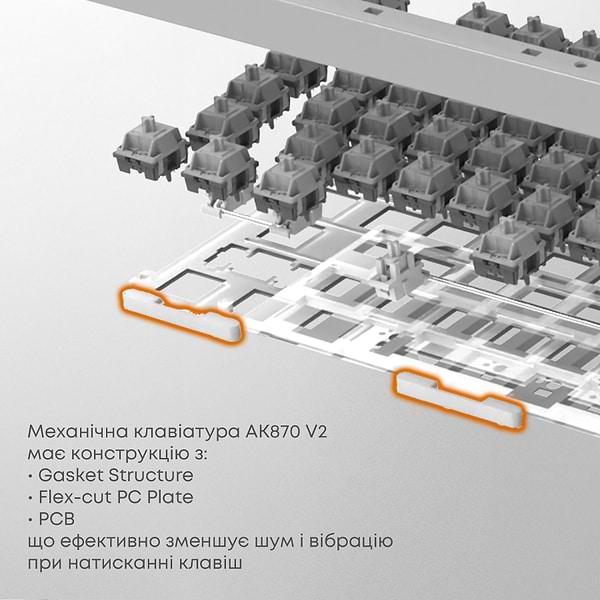 Фото - Клавиатура проводная игровая Ajazz AK870 V2 Flying Fish Switch White USB-C (AK870-V2-FF-BWB)