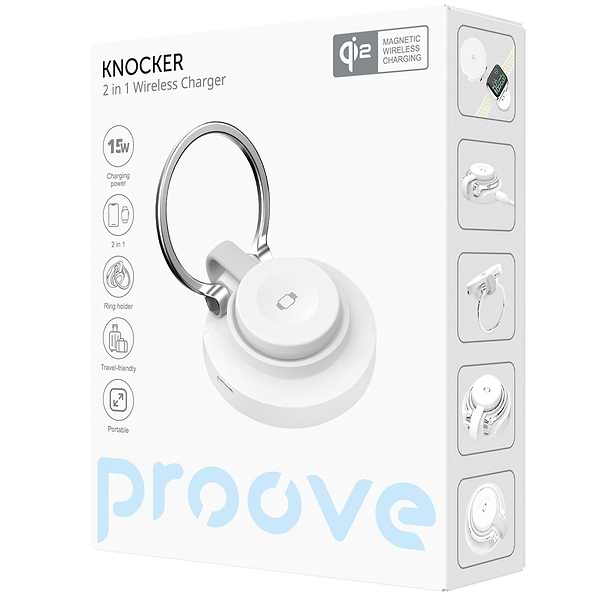 Фото - Бездротовий зарядний пристрій Proove Knocker 2 in 1 White (WSPK15012002)