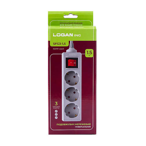 Фото - Мережевий фільтр Logan SFG3-1.5 сірий