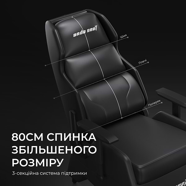 Фото - Кресло для геймеров Anda Seat X3 Gaming Sofa Black PVC (AD-W-SF03-04-B-PV)