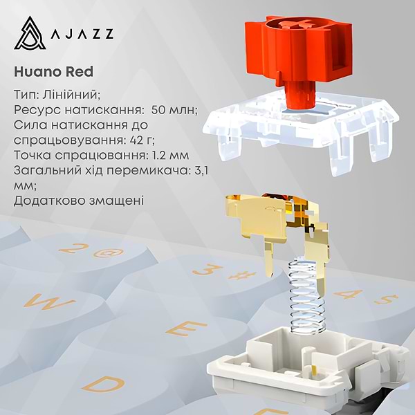 Фото - Клавиатура проводная игровая Ajazz AKP815 Red (AKP815-R-WBO)