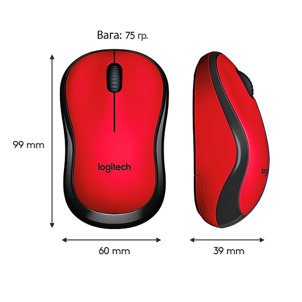 Фото - Мышь беспроводная Logitech M220 Silent Red USB (910-004880)