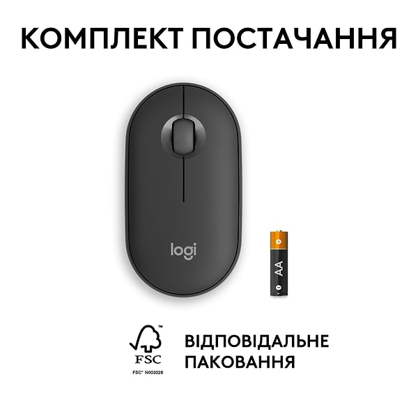 Фото - Миша бездротова Logitech Pebble Mouse 2 M350s Graphite Bluetooth (910-007015)