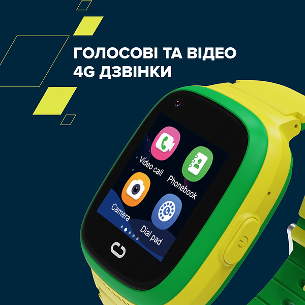 Фото - Детские часы Canyon Sunny KW-48 Video 4G GPS Games Music Yellow/Green (CNE-KW48YG)