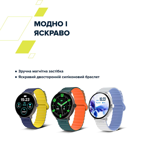 Фото - Смарт-годинник Canyon Jacky SW-69 Blue Yellow (CNS-SW69BL)