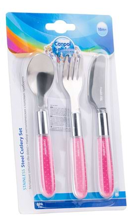 Фото - Набір столових приборів Canpol babies EXOTIC ANIMALS рожевий (9/477_pin2)