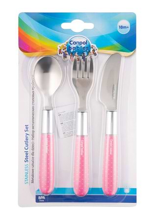 Фото - Набір столових приборів Canpol babies EXOTIC ANIMALS рожевий (9/477_pin2)