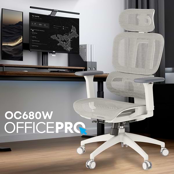 Фото - Крісло офісне OfficePro Skyline (OC680-W-LG-LG) White/Light Gray
