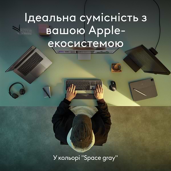 Фото - Клавиатура беспроводная Logitech MX Keys S for Mac Space Grey (920-011637)