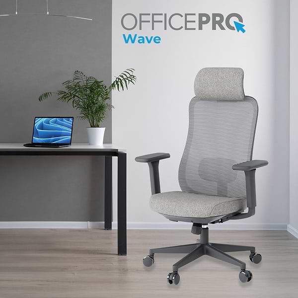 Фото - Крісло офісне OfficePro Wave (OC599-B-DG-DG) Black/Dark Gray