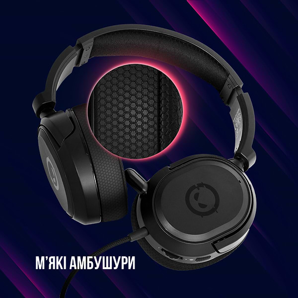 Фото - Гарнитура проводная игровая Lorgar Kaya 360 Gaming 7.1 USB Black (LRG-GHS360)