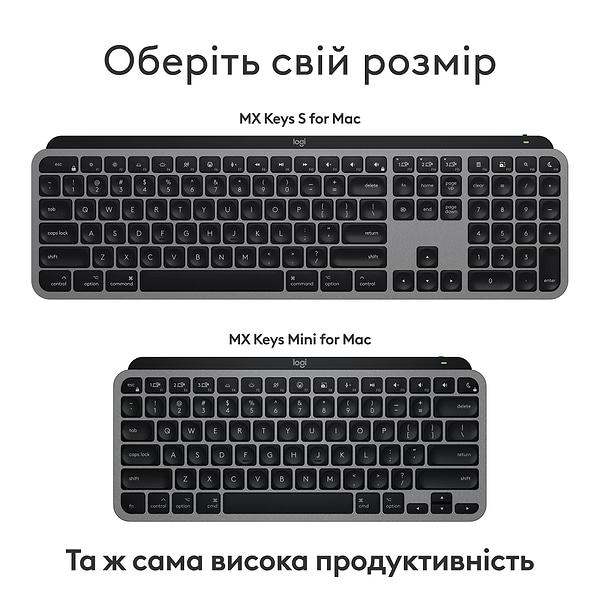 Фото - Клавиатура беспроводная Logitech MX Keys Mini For Mac Space Grey (920-012652)