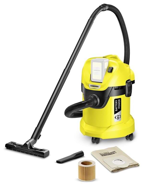 Уцінка - Пилосос для сухого прибирання з мішком Karcher WD 3 Battery + мішки, 36В (9.611-730.0) #
