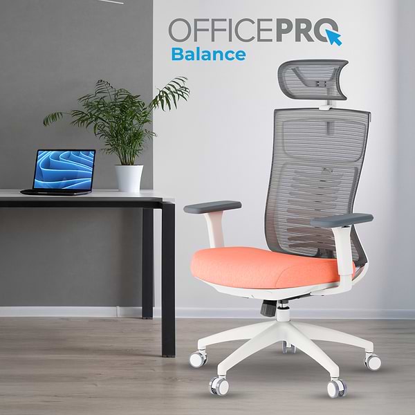 Фото - Кресло офисное OfficePro Balance (OC550-W-DG-OR) White/Dark Gray/Orange