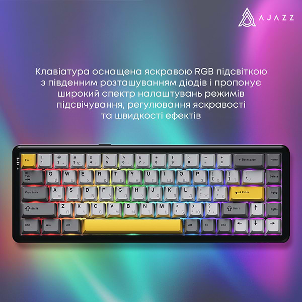 Фото - Клавиатура беспроводная игровая Ajazz AK680 MAX (AK680-M-BGY-A)