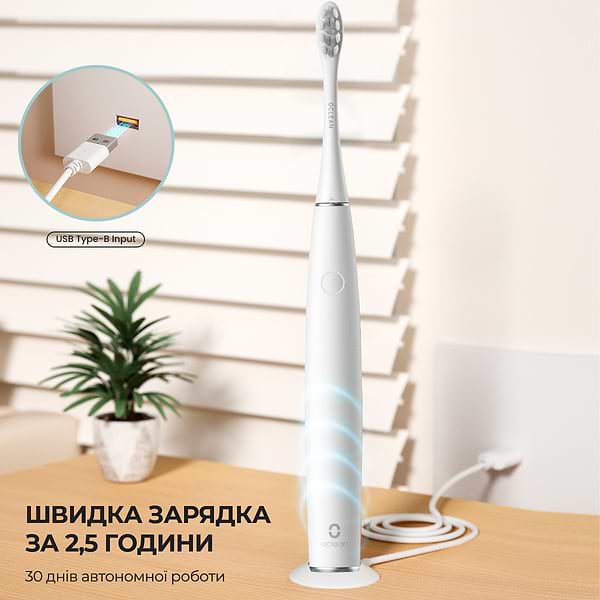 Фото - Зубна щітка електрична Oclean Air 2T Electric Toothbrush White