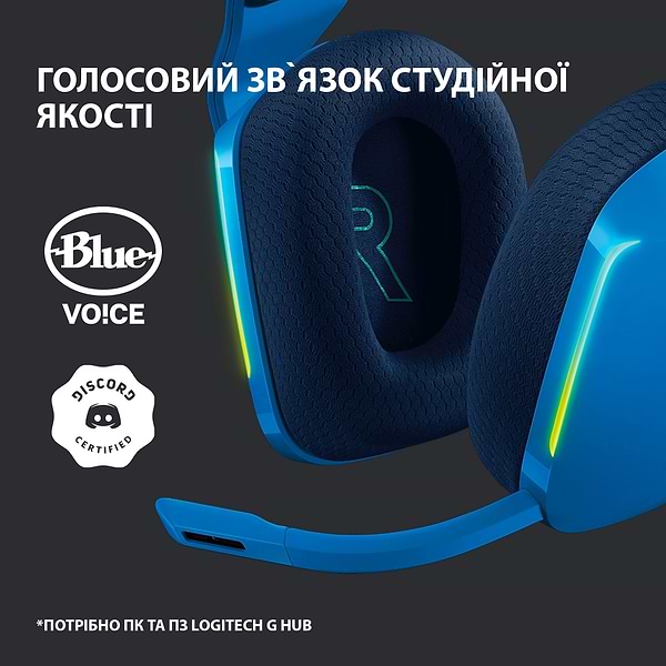 Фото - Гарнітура бездротова ігрова Logitech G733 Lightspeed Blue (981-000943)