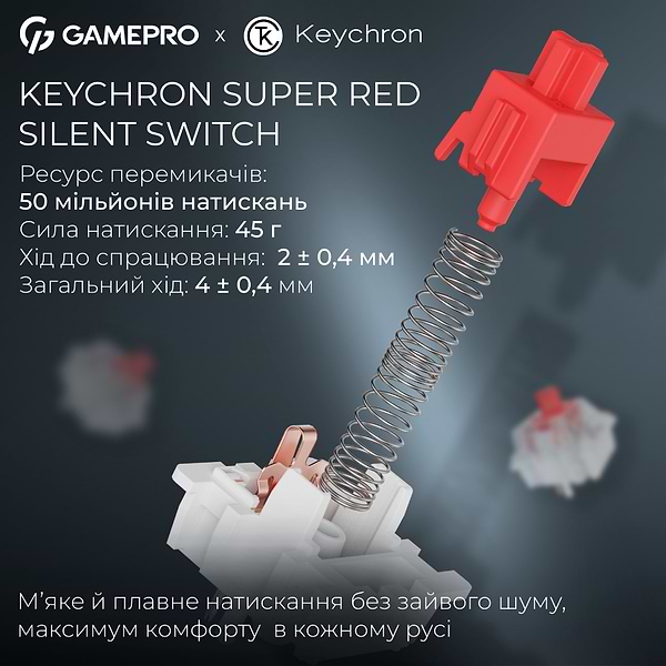 Фото - Клавіатура бездротова ігрова GamePro Asgard Ragnar Keychron Super Blue (MK285BL)